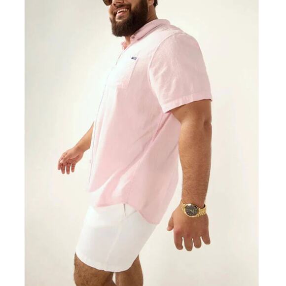 NEW CHUBBIES Men's The Pinky Winky Slub Poplin Friday Button-Up Shirt Size M - Picture 3 of 10
